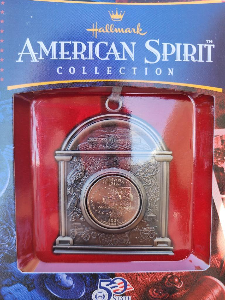 (12) American Spirit Collection State Quarter Ornaments - 2 Missing Quarters
