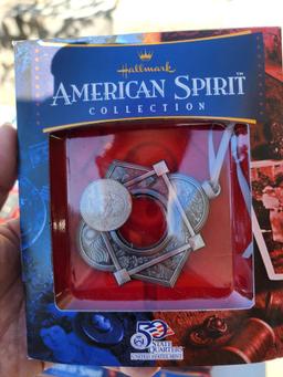 (12) American Spirit Collection State Quarter Ornaments - 2 Missing Quarters