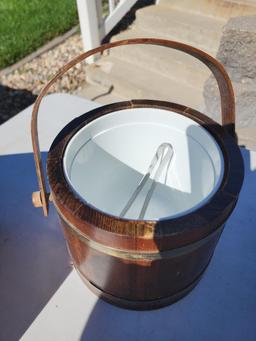 Vintage Wooden Barrel Ice Bucket