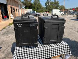 (2) As-Is Carlisle NPC300N Cateraide Insulated Front Loading Food Pan Carriers, 5-Pan Capacity