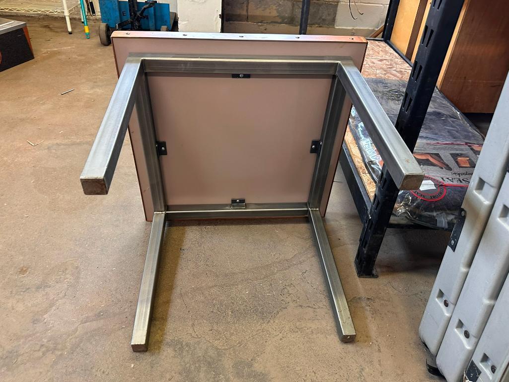 Custom Copper Top All Steel Construction 26in x 26in x 22in H Table