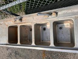 Stainless Steel Four Compartment Undercounter Back Bar Sink, 71in x 20in x 30in, SupremeMetal