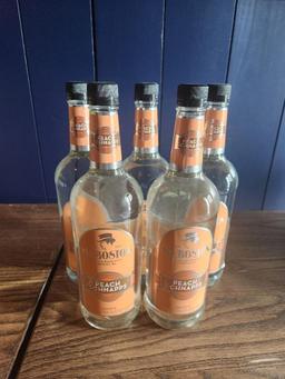8 Bottles of Mr. Boston Peach Schnapps 1L, Sold 8x$, by the Bottle
