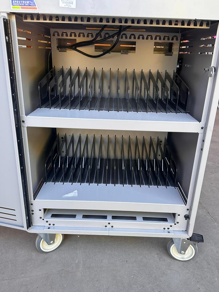 Spectrum Connect30 Computer/Laptop Charging Cart, HD Casters, Power Strip Outlets, Worktop