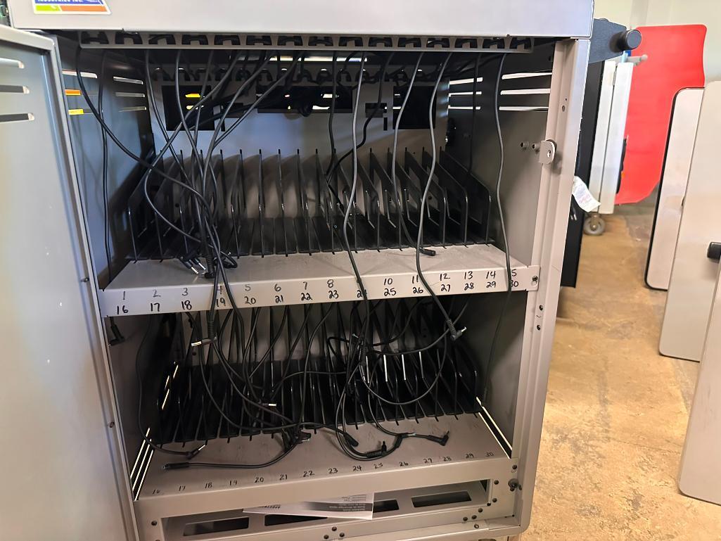 Spectrum Connect30 Computer/Laptop Charging Cart, HD Casters, Power Strip Outlets, Worktop