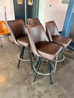 Classic Modern Swivel Bar Stool w/ Metal Frame, Padded Bucket Seat, Sold 4x$