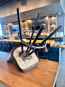 Classic Modern Swivel Bar Stool w/ Metal Frame, Padded Bucket Seat, Sold 4x$