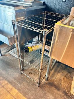 Lot of 3 Small NSF Wire Shelving Units, (2) 31in H x 23in x 18in, 35in H x 24in x 18in