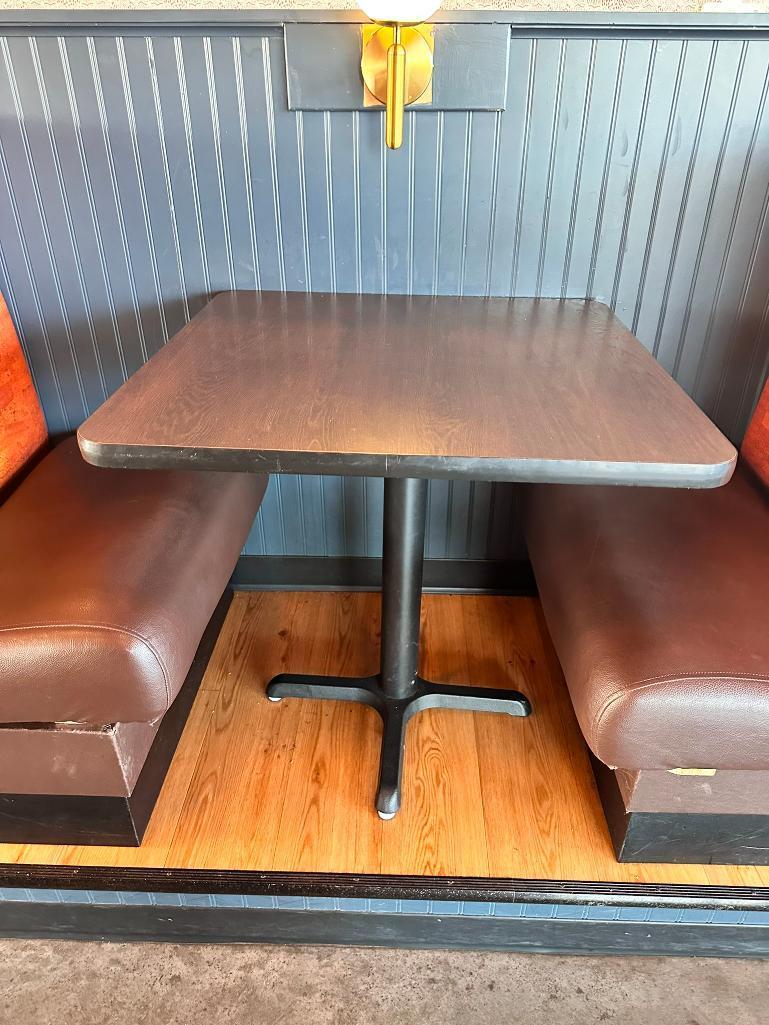 Restaurant Tables (Used w/ Booths), Lot of 4, 30in x 30in x 29-1/2in H - Sold 4x$