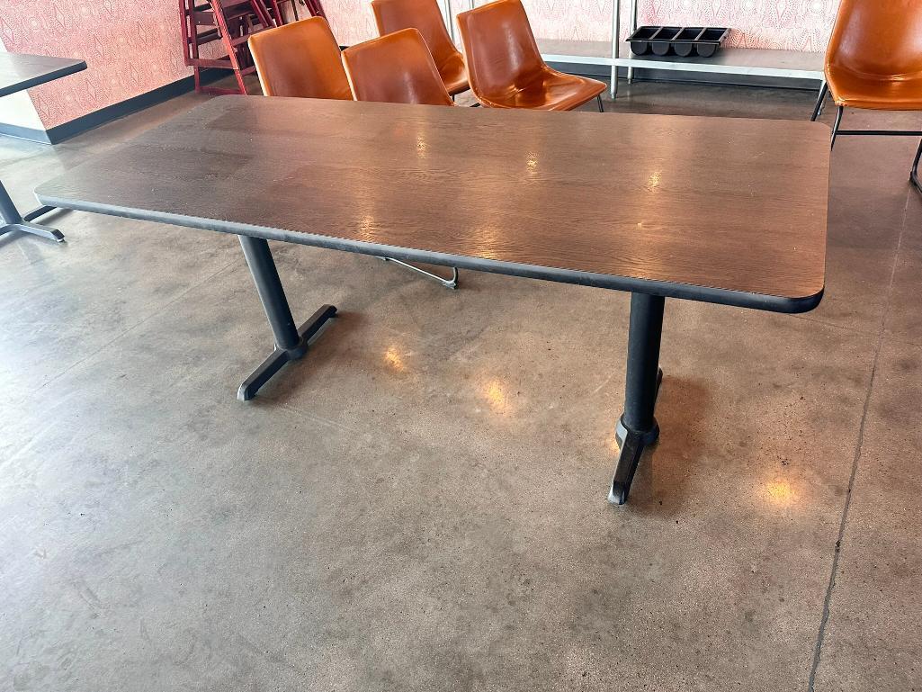 Restaurant Table, 30in x 72in x 29-1/2in H,Double Pedestal