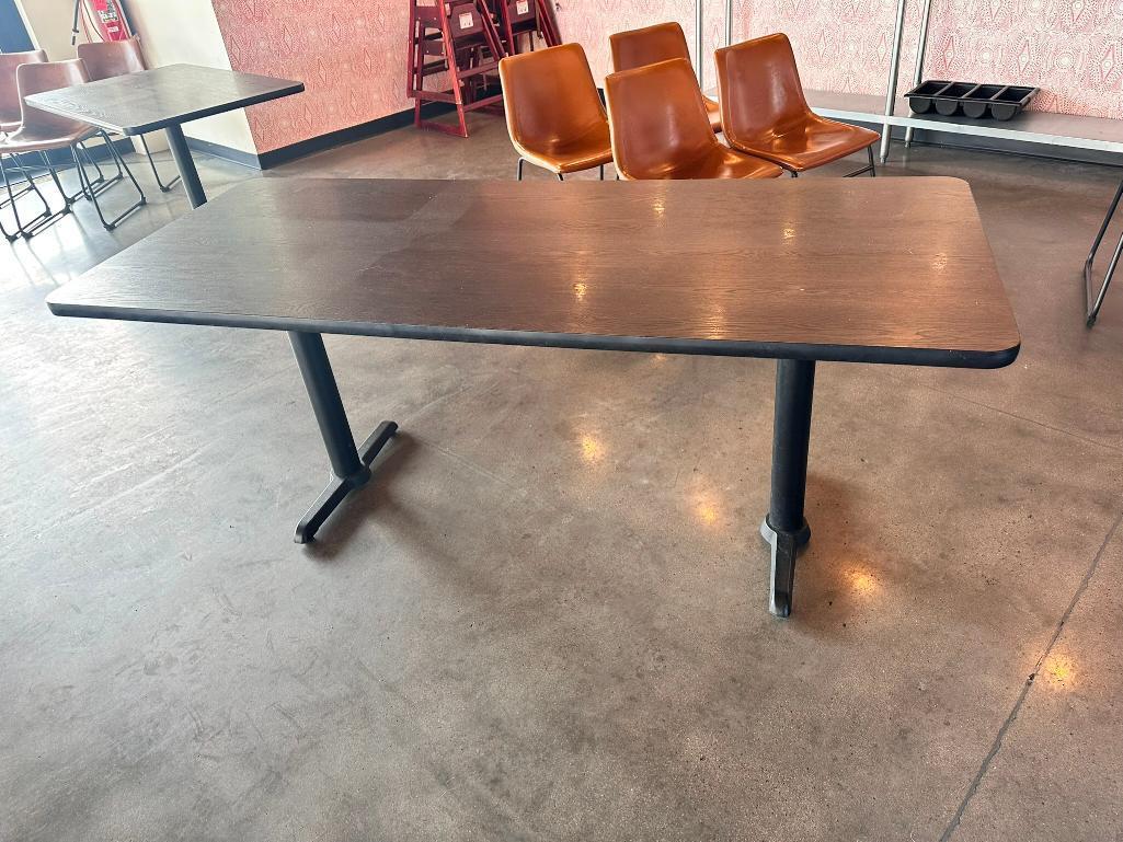 Restaurant Table, 30in x 72in x 29-1/2in H,Double Pedestal