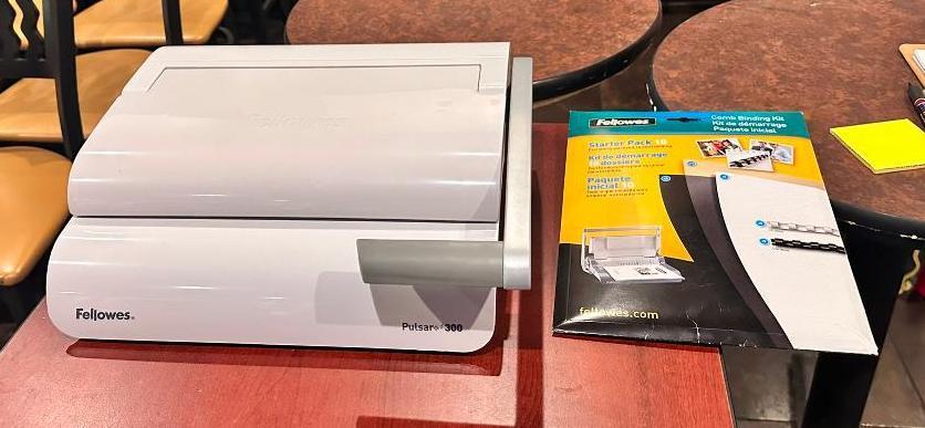 Fellows Pulsar+ 300 Model CRC 50068 Comb Binding Machine, 300 Sheet Capacity