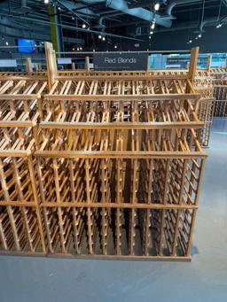 Dual-Side Wood Wine Storage and Merchandising Storage Rack, 65in H x 48in x 50in, 3 Bottles Deep Per