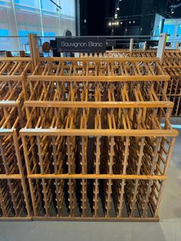 Dual-Side Wood Wine Storage and Merchandising Storage Rack, 65in H x 48in x 50in, 3 Bottles Deep Per