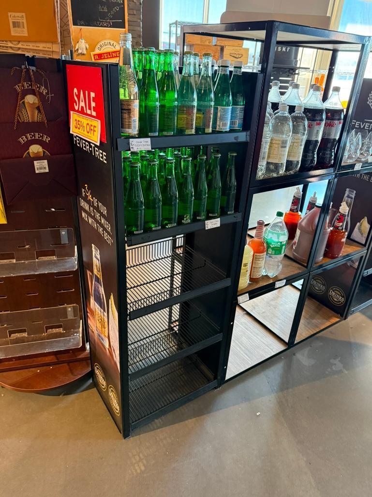 Lot of 2 Fever Tree Metal Merchandiser Shelving Units w/ Adjustable Shelves 55in x 20in x 15in