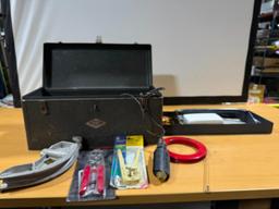 SK Toolbox w/ Some Tools, Crimpers, Bender, Fish Tape, Wire Nuts