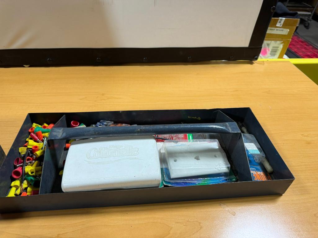 SK Toolbox w/ Some Tools, Crimpers, Bender, Fish Tape, Wire Nuts