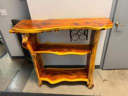 Live Edge Custom Bar w/ Storage Shelf & Wine Rack 45" x 49"