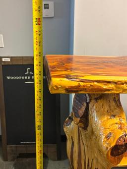 Live Edge Custom Bar w/ Storage Shelf & Wine Rack 45" x 49"
