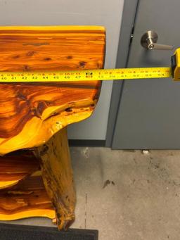 Live Edge Custom Bar w/ Storage Shelf & Wine Rack 45" x 49"