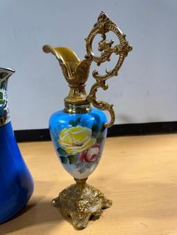 Ornate Vintage Pitchers, One Could Be Cloisonne or Similar