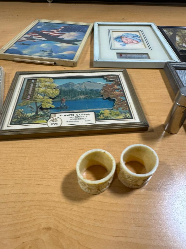Vintage Advertising, Bud Vases, Fancy Geode or Rock
