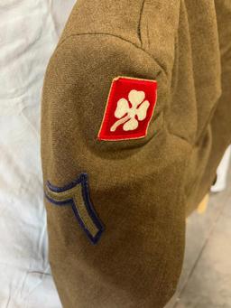 Original US WWII Era 4th Army Ike Jacket and Uniform