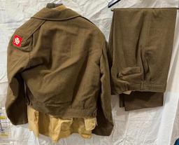 Original US WWII Era 4th Army Ike Jacket and Uniform