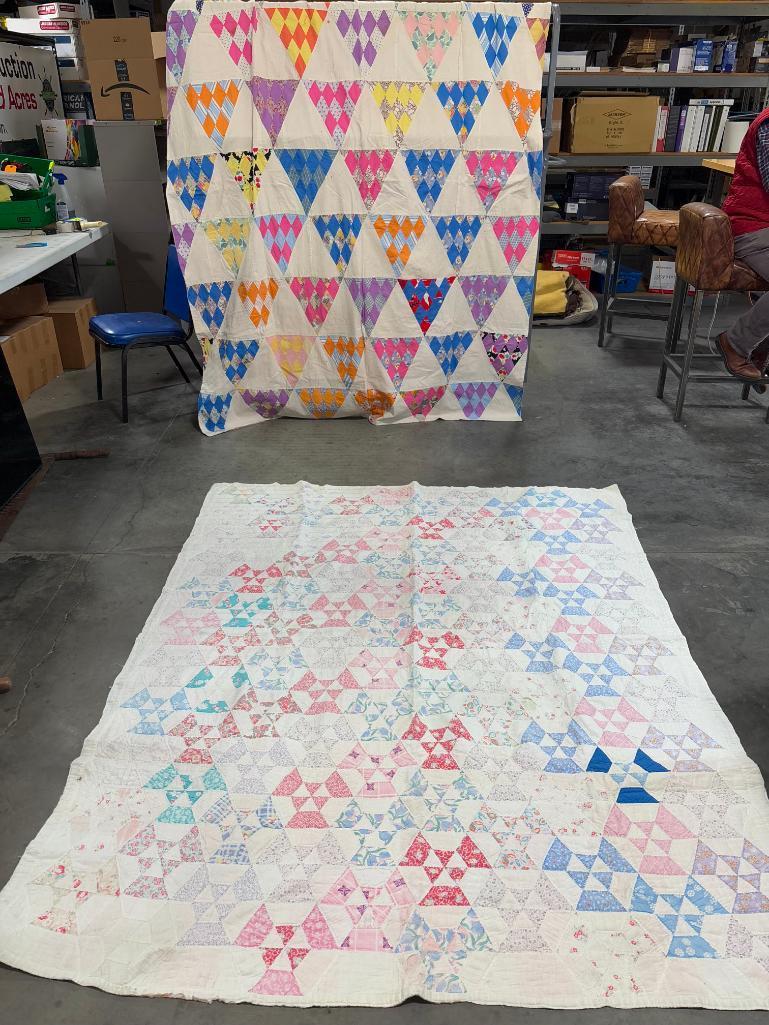 Pair of Quilts, 82in x 85in and 70in x 58in