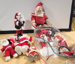 Lot of 7, Vintage Santa Claus Plush
