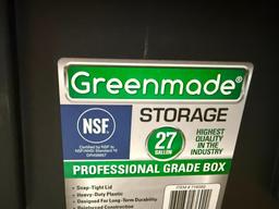 Lot of 8, New Greenmoade NSF 27 Gallon Storage Totes w/ Lids
