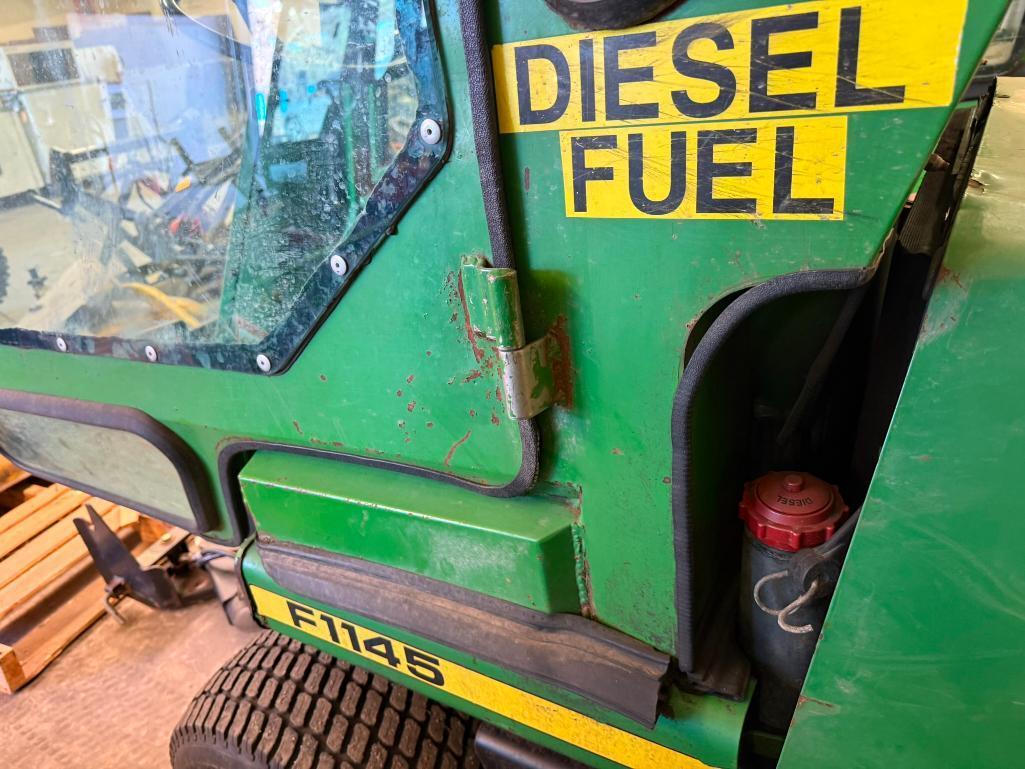 John Deere F1145 Commercial 72in Front Mow Lawn Tractor, Runs, w/ Key, 1,577 Hrs