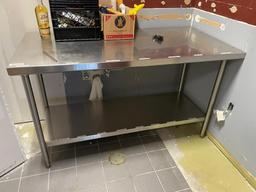 Stainless Steel NSF Prep Table w/ Lower Shelf, 60in x 30in x 36in