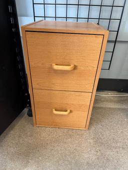 Wooden Two-Drawer Filing Cabinet
