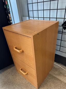 Wooden Two-Drawer Filing Cabinet