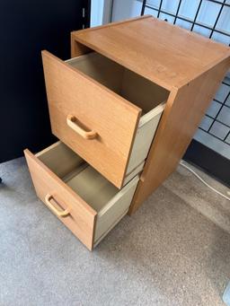 Wooden Two-Drawer Filing Cabinet
