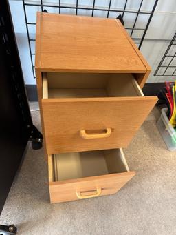 Wooden Two-Drawer Filing Cabinet