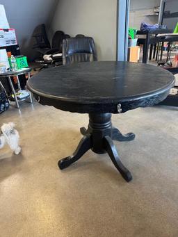 Used Large Black Round Retail Display Table