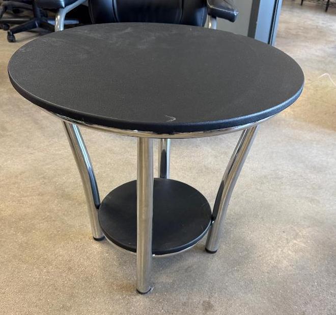 Used Small Round Black Coffee Table
