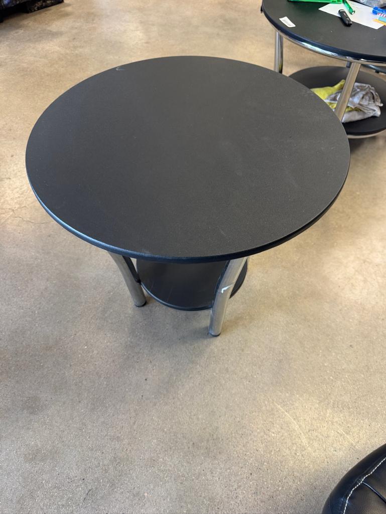 Used Small Round Black Coffee Table