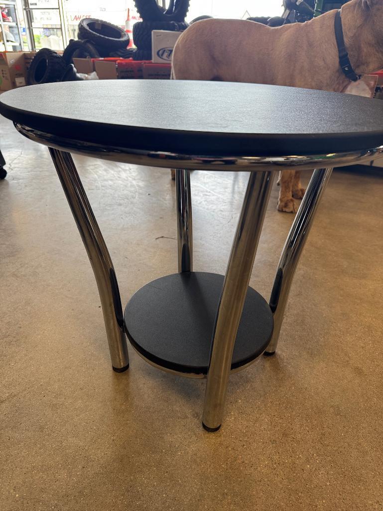 Used Small Round Black Coffee Table