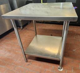 Stainless Steel Prep Table w/ Lower Shelf, 32in x 32in x 36in