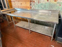 Universal SPG Stainless Steel Prep Table w/ Lower Shelf, 108in x 36in x 36in w/ Pan Insert Cut-Out,