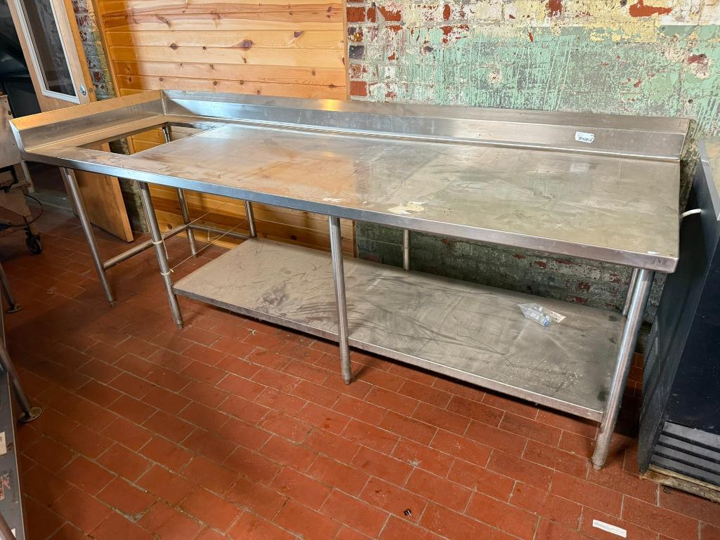 Universal SPG Stainless Steel Prep Table w/ Lower Shelf, 108in x 36in x 36in w/ Pan Insert Cut-Out,