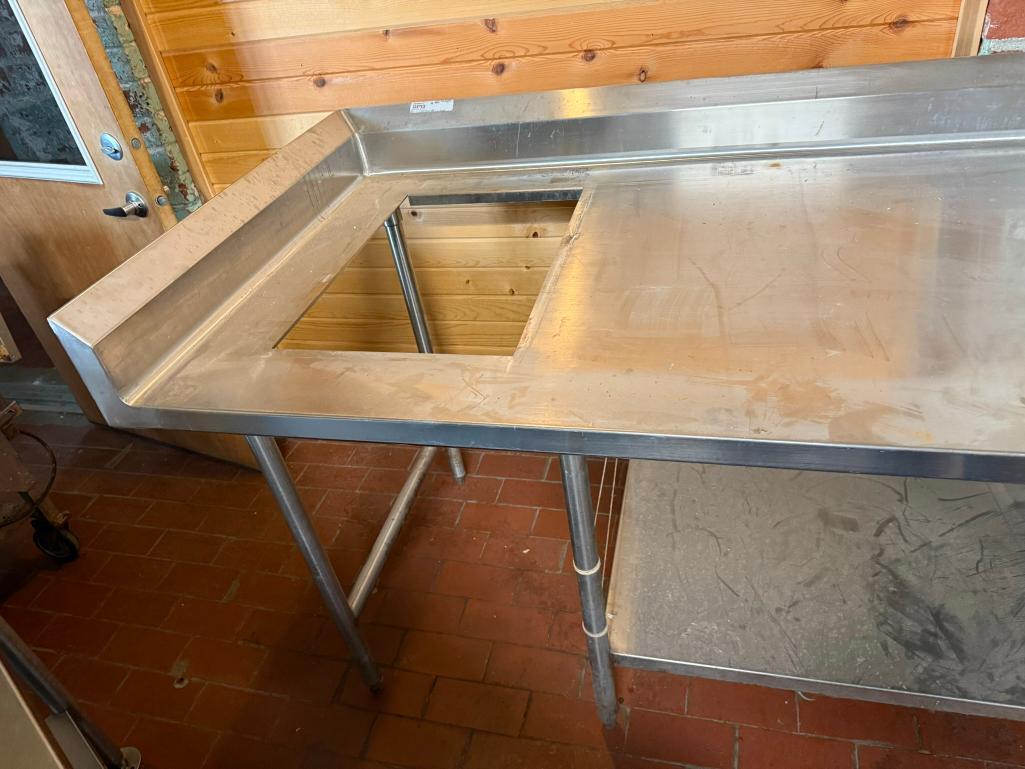 Universal SPG Stainless Steel Prep Table w/ Lower Shelf, 108in x 36in x 36in w/ Pan Insert Cut-Out,