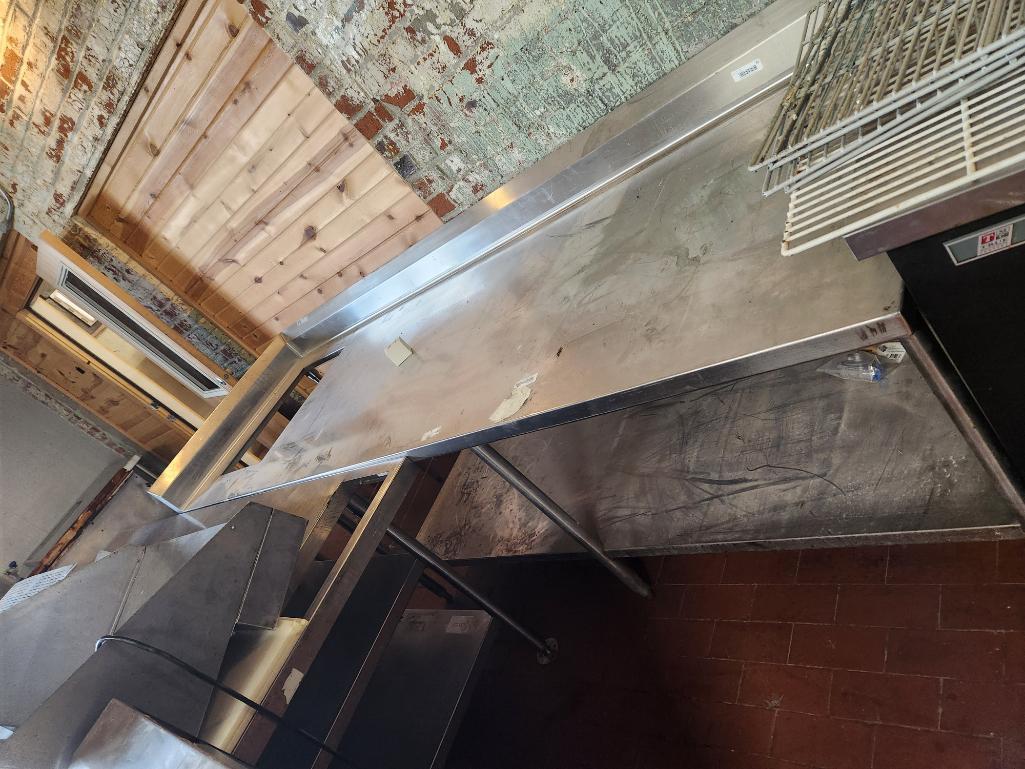 Universal SPG Stainless Steel Prep Table w/ Lower Shelf, 108in x 36in x 36in w/ Pan Insert Cut-Out,