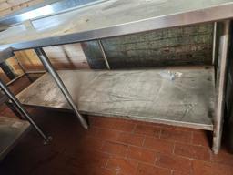 Universal SPG Stainless Steel Prep Table w/ Lower Shelf, 108in x 36in x 36in w/ Pan Insert Cut-Out,
