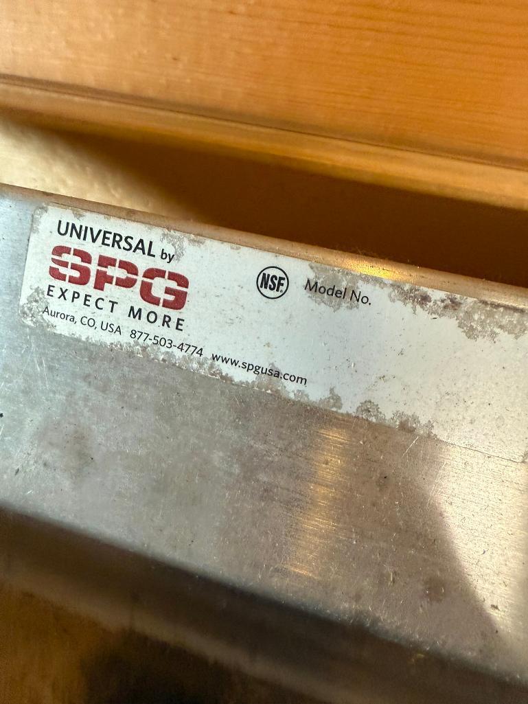 Universal SPG Stainless Steel Prep Table w/ Lower Shelf, 108in x 36in x 36in w/ Pan Insert Cut-Out,
