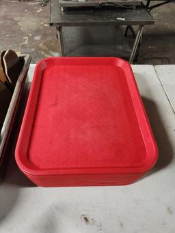 19 Count, Carlisle NCT 1418 Cafeteria Trays, 14in x 18in, Red