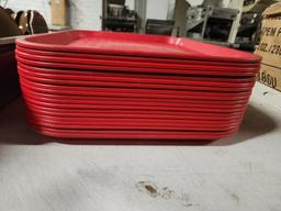 19 Count, Carlisle NCT 1418 Cafeteria Trays, 14in x 18in, Red